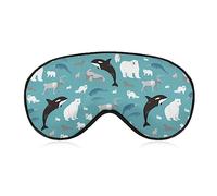 Funny Sleep Mask for Women Men,Whale Polar Bear Reindeer Arctic Animal Soft Blindfolds Eye Mask for Sleeping Adjustable Elastic Strap Blackout Sleep Cover Eye Shade for Travel Sleeping Nap