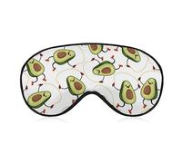 Funny Sleep Mask for Women Men,White Avocado Cute Fruit Skipping Exercise Soft Blindfolds Eye Mask for Sleeping Adjustable Elastic Strap Blackout Sleep Cover Eye Shade for Travel Sleeping Nap
