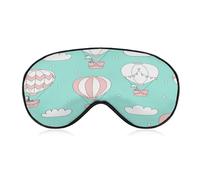 Funny Sleep Mask Hot AiR Balloon Giraffe Silk Eye Mask with Adjustable Strap Sleeping Eye Cover Mask for Women Men Travel,Nap,Meditation