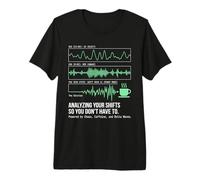 Funny Sleep Tech Shift Analysis EEG EOG Caffeine Science Premium T-Shirt