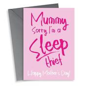 Funny sleep thief Mother's Day Card from the kids