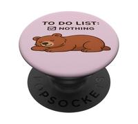 Funny Sleeping Bear Humor To Do List Nothing PopSockets Adhesive PopGrip