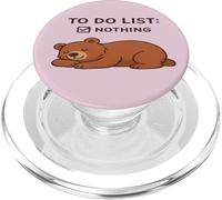 Funny Sleeping Bear Humor To Do List Nothing PopSockets PopGrip for MagSafe