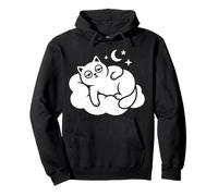 Funny Sleeping Cat Cozy Night Relaxation Cute Animal Sleep Pullover Hoodie