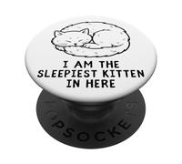 Funny Sleeping Cat Kitten Lover Cat Mom Dad Humor PopSockets Adhesive PopGrip