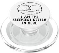 Funny Sleeping Cat Kitten Lover Cat Mom Dad Humor PopSockets PopGrip for MagSafe