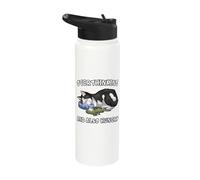 Funny Sleeping Cat Overthinking and Hungry Stainless Steel Insulated Water Bottle