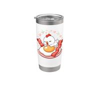 Funny Sleeping Chicken On Egg with Bacon Hearts Stainless Steel Insulated Tumbler