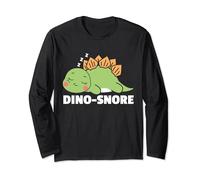 Funny Sleeping Dinosaur Dino Snore Stegosaurus Adults Kids Long Sleeve T-Shirt