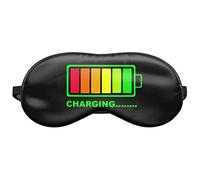 Funny Sleeping Eye Mask Soft Travel Blindfold Relax Cover Emoji Black Green Charging Battery [042]
