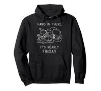 Funny Sleepy Cat Coffee Nearly Friday Mood Pullover Hoodie