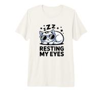 Funny Sleepy Cat Resting My Eyes Napping Humor Premium T-Shirt