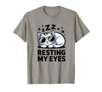 Funny Sleepy Cat Resting My Eyes Napping Humor T-Shirt