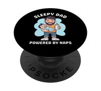 Funny Sleepy Dad Daddy Design Men Husband PopSockets Adhesive PopGrip