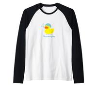 Funny Sleepy Rubber Ducky Duck Raglan Baseball Tee