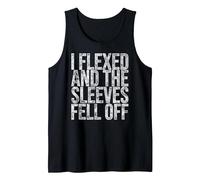Funny Sleeveless I Flexed and The Sleeves Fell Off Tank Top, Men, Black, XX-Large