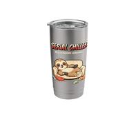 Funny Sloth Binge Watching Serial Chiller Quote Stainless Steel Insulated Tumbler