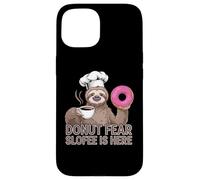 Funny Sloth Coffee Donut Quote - Sloffee to the Rescue Case for iPhone 15