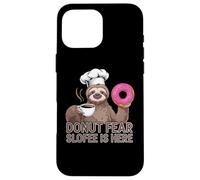 Funny Sloth Coffee Donut Quote - Sloffee to the Rescue Case for iPhone 16 Pro Max
