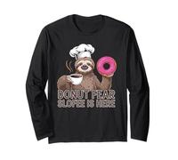 Funny Sloth Coffee Donut Quote - Sloffee to the Rescue Long Sleeve T-Shirt