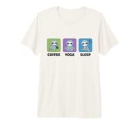 Funny Sloth Coffee Yoga Sleep Repeat Cute Kawaii Animal Premium T-Shirt