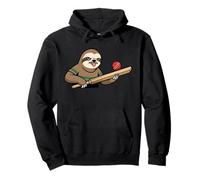 Funny Sloth Cricket Batsman Lazy Cricketer Pullover Hoodie