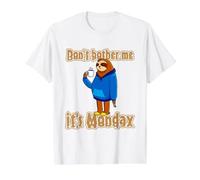 Funny Sloth Design Monday Mood Work Value Graphic T-Shirt, Men, White, L