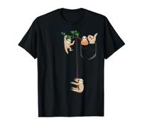 Funny Sloth Family in Pocket Cute Animal Lover Gift Value Graphic T-Shirt