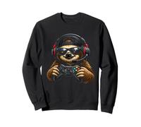 Funny Sloth Gamer Tee Gaming Headset Gamepad Video Games Sweatshirt