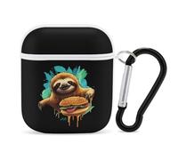 Funny Sloth Hamburger Earphone Case Cover Compatible with AirPods 1&2 Shockproof Bluetooth Headset Case White-style