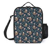 Funny Sloth Hanging On The Tree Flowers Lunch Bag Portable Lunch Box Cooler Bags Container Tote Bag for Women Men