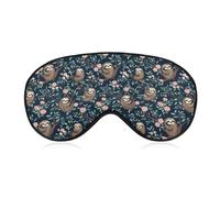 Funny Sloth Hanging On The Tree Flowers Sleep Mask Soft Eye Mask Eye Cover Eyeshade Blindfold with Adjustable Strap