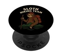 Funny Sloth Hiking Team Graphic Illustration PopSockets Adhesive PopGrip