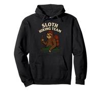 Funny Sloth Hiking Team Graphic Illustration Pullover Hoodie
