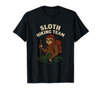 Funny Sloth Hiking Team Graphic Illustration T-Shirt