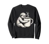 Funny Sloth Hugging Coffee Mug Hand Drawn Lazy Morning Sweatshirt