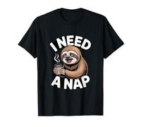 Funny Sloth I Need A Nap Coffee Lover Lazy T-Shirt