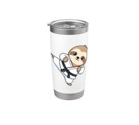 Funny Sloth Karate Kick Cartoon Chibi Design Stainless Steel Insulated Tumbler