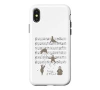 Funny sloth music yoga Playing with Note Clef Musician Case for iPhone X/XS