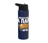 Funny Sloth Nap Lover Sleepy Introvert Napping Stainless Steel Insulated Water Bottle