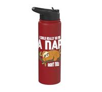 Funny Sloth Nap Lover Sleepy Introvert Napping Stainless Steel Insulated Water Bottle