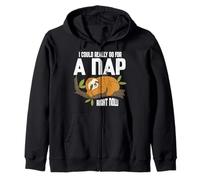 Funny Sloth Nap Lover Sleepy Introvert Napping Zip Hoodie