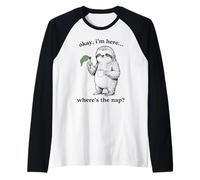Funny Sloth Okay I'm Here Where's The Nap Graphic Raglan Baseball Tee