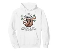 Funny Sloth On A Branch I Am Awake Please Respect My Privacy Pullover Hoodie