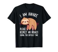 Funny Sloth On A Branch I Am Awake Please Respect My Privacy T-Shirt