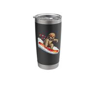 Funny Sloth On A Snowboard Snowboarding Stainless Steel Insulated Tumbler
