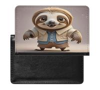Funny Sloth Passport Holder Passport Cover Protector Essentials with Credit Card Slots for Women Men