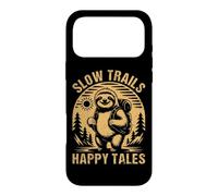 Funny Sloth Quote SLOW TRAILS HAPPY TALES Adventure Case for iPhone 17 Pro Max