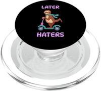Funny Sloth Riding Scooter Later Haters Bye Peace Out PopSockets PopGrip for MagSafe