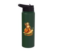 Funny Sloth Riding Snail Slow But On The Way Humor Stainless Steel Insulated Water Bottle